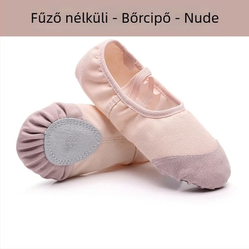 Tánccipők, puha talppal, vászon–pamutszövésű felsőrésszel, uniszex, gyerekeknek, velúr bőrtalp, lélegző és könnyű, balett és fitnesszhez
