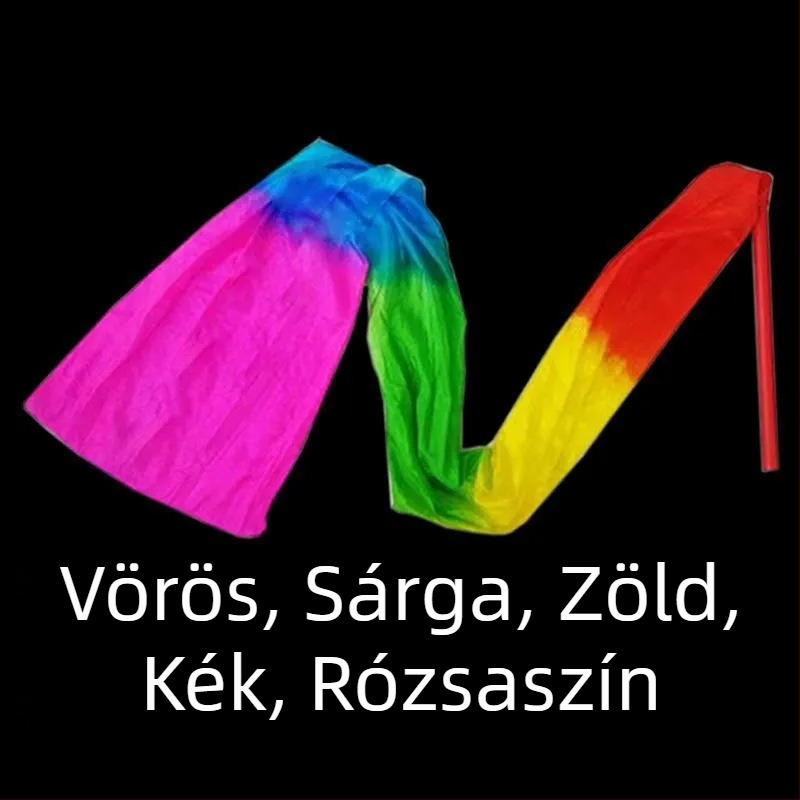 Tánc rekvizit pálcákkal és szatén szalaggal, kézzel festett, kültéren használható, modell DR-652