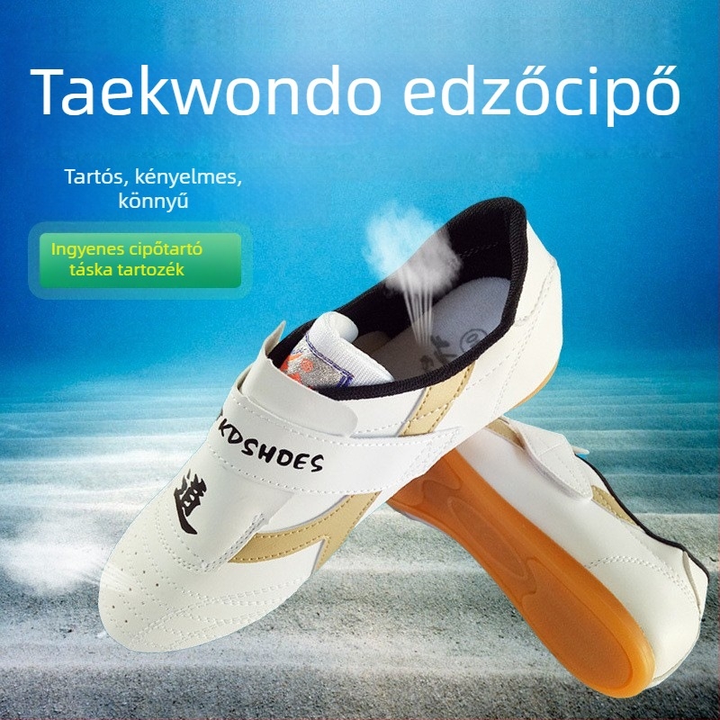 Gyerekeknek szóló beltéri edzőcipő, Velcro-zárás, lélegző, könnyű, csúszásmentes, talp marháinak inakból