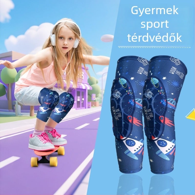 Gyerekeknek való térdvédők kosárlabdához, ifjúsági térdvédők, futball könyökvédők, esés elleni térdvédők kerékpározáshoz és görkorizáshoz