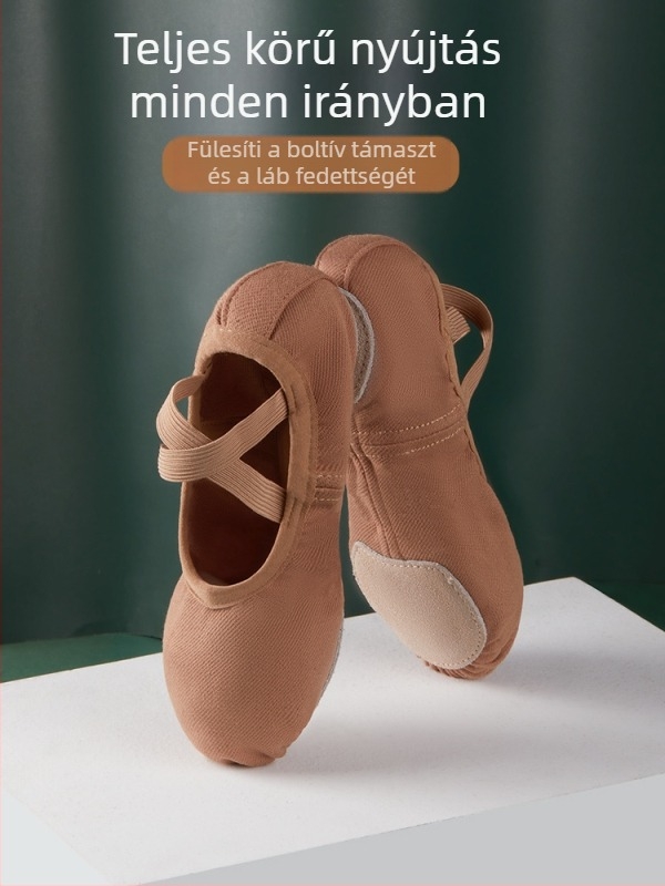 Uniszex tánc cipő lágy talppal, légáteresztő, könnyű, kopásálló; felnőtteknek baletthez és modern tánchoz.