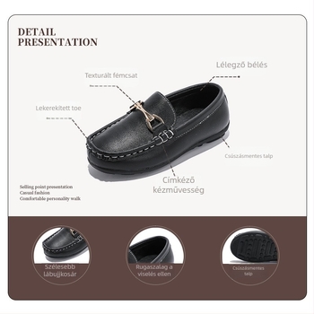Fiú bőrből készült cipő puha talppal, brit stílus, marha bőr felsőrész, EVA belső talp, gumi talp