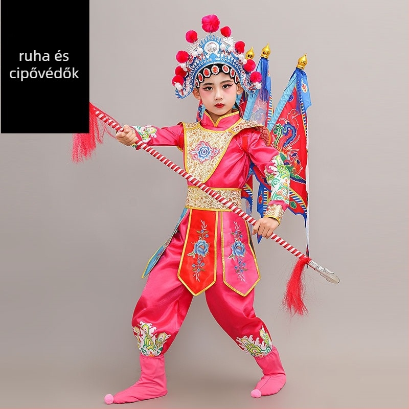 Gyerekeknek szánt színpadi jelmez, uniszex, kínai stílus, poliészter-rost keverék 65%, egész szezonban, próbára