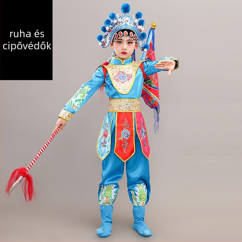 Gyerekeknek szánt színpadi jelmez, uniszex, kínai stílus, poliészter-rost keverék 65%, egész szezonban, próbára