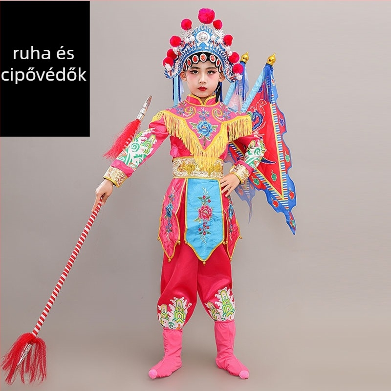 Gyerekeknek szánt színpadi jelmez, uniszex, kínai stílus, poliészter-rost keverék 65%, egész szezonban, próbára