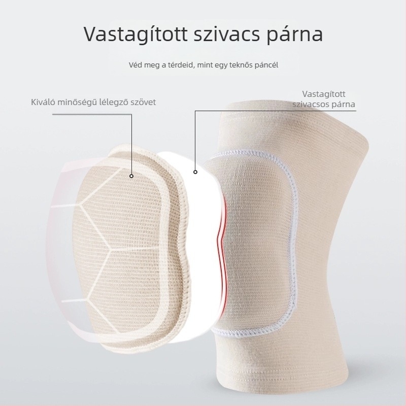 Vastagított térdvédő szivacssal – uniszex térdvédő tánchoz, jóga, görkorizáshoz és sportokhoz, ütközés elleni védelem