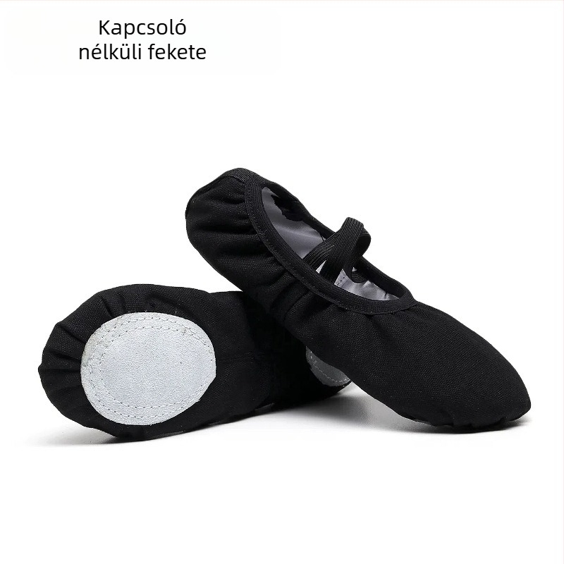 Balett tánccipő - vászon felsőrész, bőr talp, légáteresztő, könnyű, uniszex, gyerekeknek