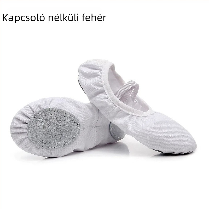 Balett tánccipő - vászon felsőrész, bőr talp, légáteresztő, könnyű, uniszex, gyerekeknek