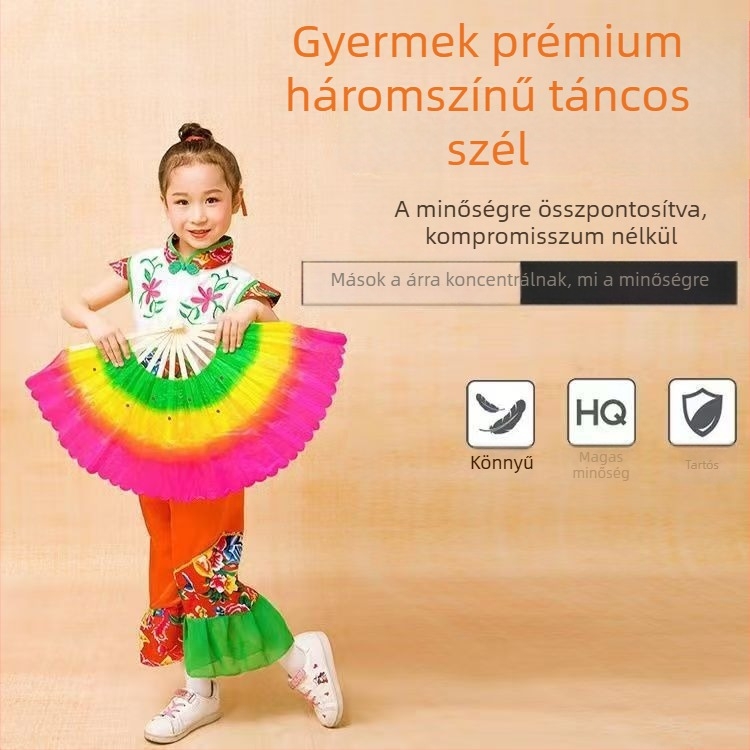 Bambusz négyszögletes táncfan, kétoldalas rekvizit, klasszikus stílus, Márka: Qianlong Drama Factory