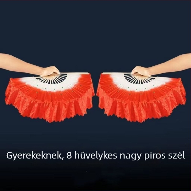 Bambusz négyszögletes táncfan, kétoldalas rekvizit, klasszikus stílus, Márka: Qianlong Drama Factory