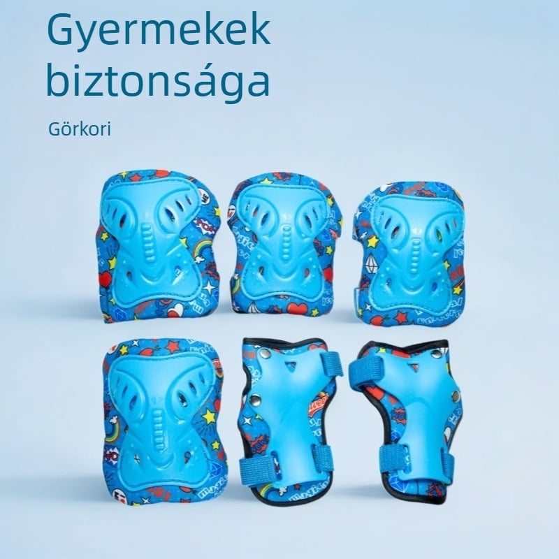 BKU Gyerekeknek szóló védőfelszerelés-készlet: sisak, térd- és könyökvédők, tenyér- és csuklóvédők inline korcsolázáshoz