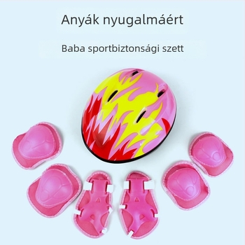 Gyerekek részére védőfelszerelés készlet korcsolázáshoz sisakkal, márka Unique, fő anyag Spandex