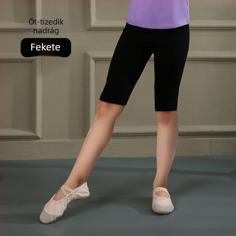 Gyerek Capri modern tánc nadrág Lycra anyagból pamut bélés, egyszínű, uniszex, mozgáshoz és edzéshez