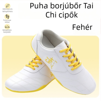 Uniszex beltéri edzőcipők küzdősportokra – valódi bőr felsőrész, lélegző hálós belső, alacsony felső rész, gumitalp, csúszásmentes