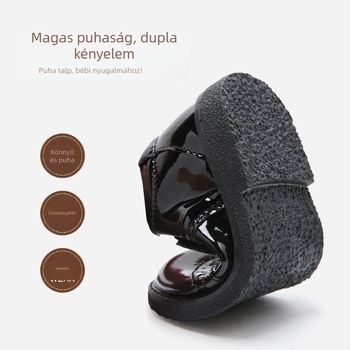 Gyerekeknek szóló brogue cipő, felsőrész microfibra, Velcro zár, PU talpbetét, angol stílus