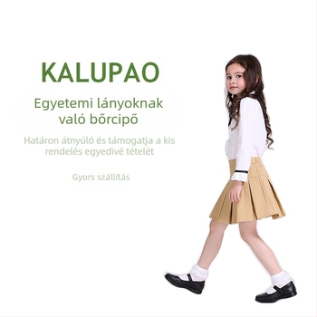 Mary Jane gyerekcipő lányoknak - Felsőrész: marhabőr, Velcro-zárás, TPR talp, Egyszínű modell