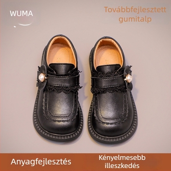Sokoldalú mindennapi hercegnő-cipő lányoknak, PU hatású felsővel, Velcro-zár, alacsony talpú, tavasz–ősz