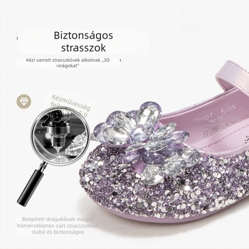 Lányoknak szóló hercegnőcipők — alacsony felső rész, Velcro zárás, gumitalp, belső műbőr, felső anyag: szuper rost