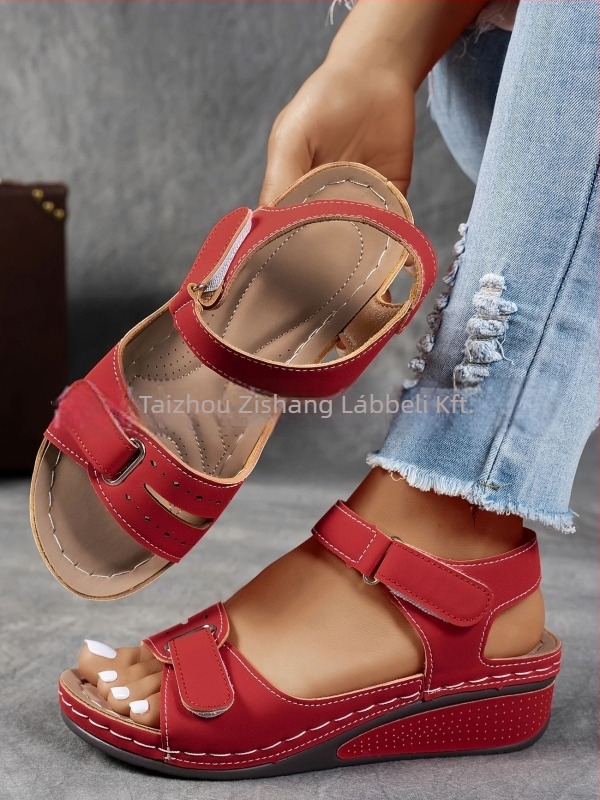 Női római szandál Velcro zárással (Felső rész: szuper rost; Talp: kompozit; Belső: PU; Ujj forma: kör)