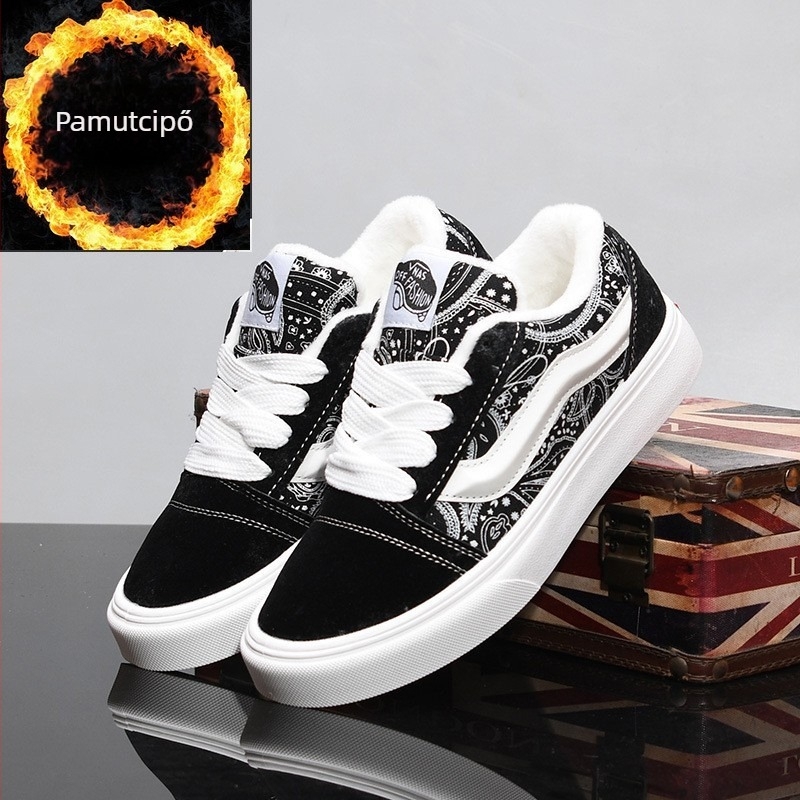 Férfi divatos sneaker ősz-télre, fleece-belsővel, fehér mindennapi sportcipő, légáteresztő nubuk felső vel, gumitalp
