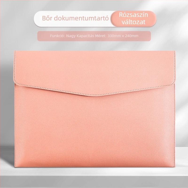 Műbőr dokumentumtáska, márka Pen and ink ark, modell A28, zárás: snap típus, forma: lejtős (Brand: Pen and ink ark; Model: A28; Material: imitation leather; Style: snap type; Shape: slope)