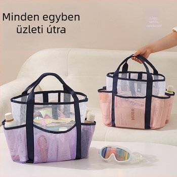 Úszótáska nagy kapacitású, több rekesz, kézben tartható, összecsukható, hálós leeresztő nyílású