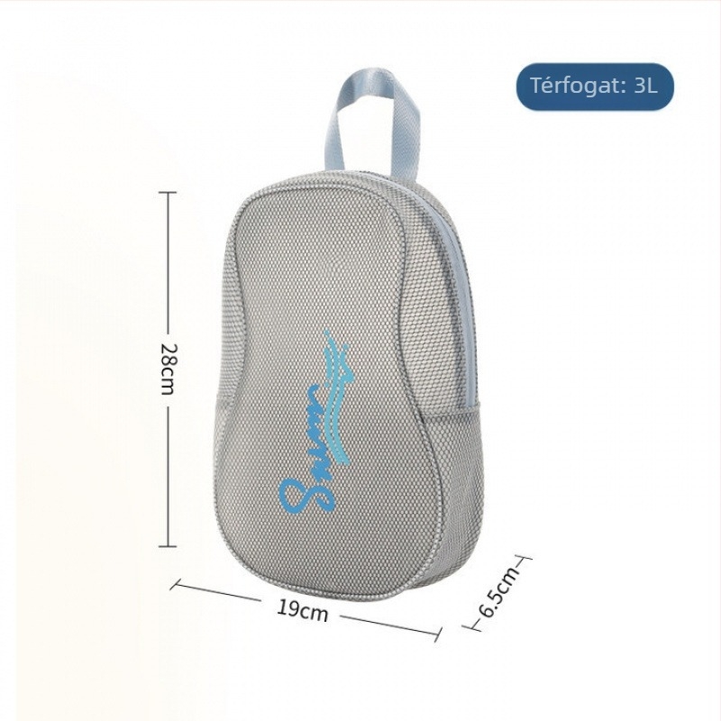 Száraz–nedves elválasztású vízálló kültéri táska, PU anyag, csíkos mintázat, uniszex, bővíthető kapacitás, kültéri sportokra