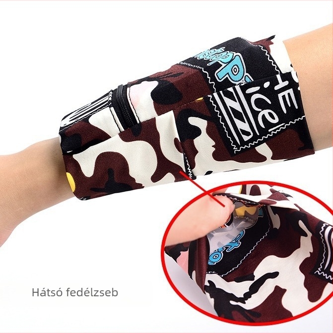 Futáshoz való telefon-karos táska – hálós anyag, csíkos mintázat, nylon bélés, lélegző és ultra könnyű, kültéri sportokhoz