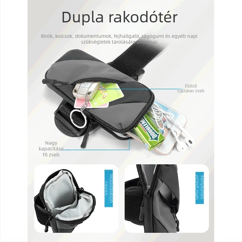 Uniszex kartelefon-táska futáshoz — Oxford anyag, bélés poliészter, légáteresztő, vízálló, ultrakönnyű