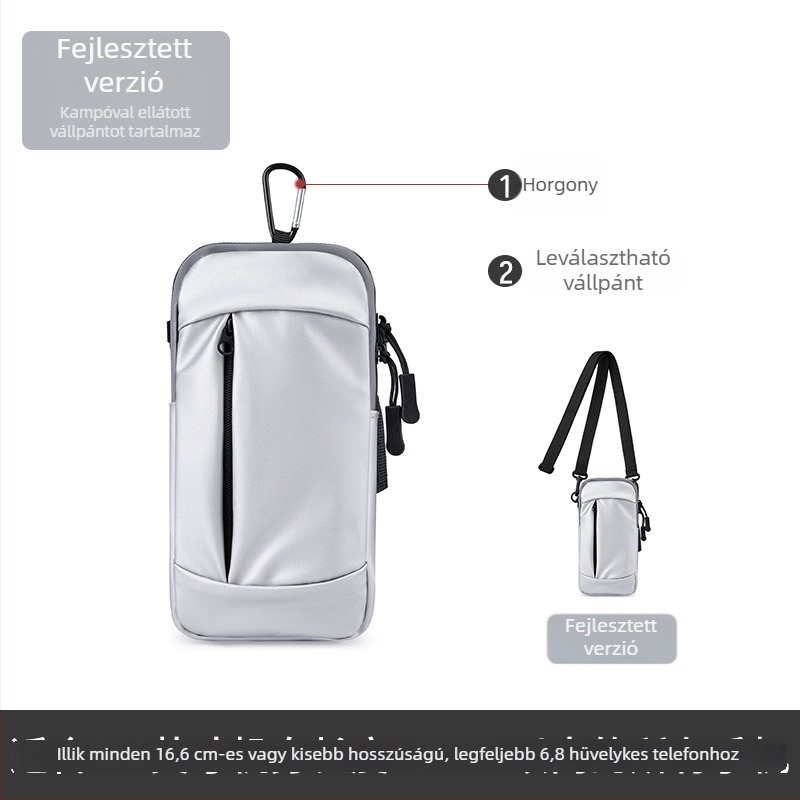 Futásnál használható karos telefon-táska — vízálló, ultra könnyű, PU anyag, uniszex