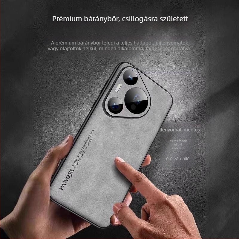 Huawei Pura80 – ultra vékony, valódi bőr védőtok, ütésálló, teljes védelem, P80 Pro+