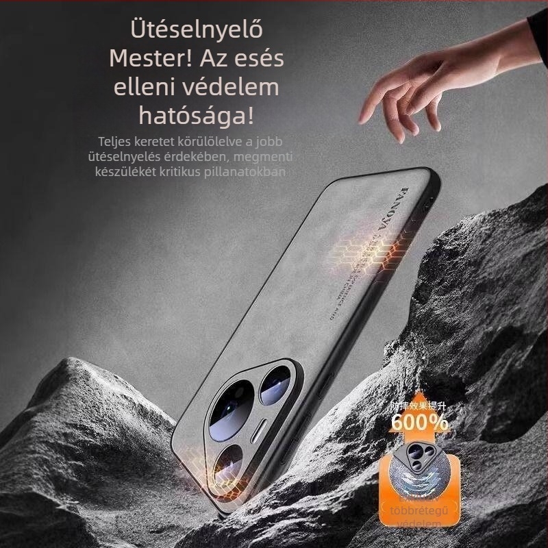 Huawei Pura80 – ultra vékony, valódi bőr védőtok, ütésálló, teljes védelem, P80 Pro+