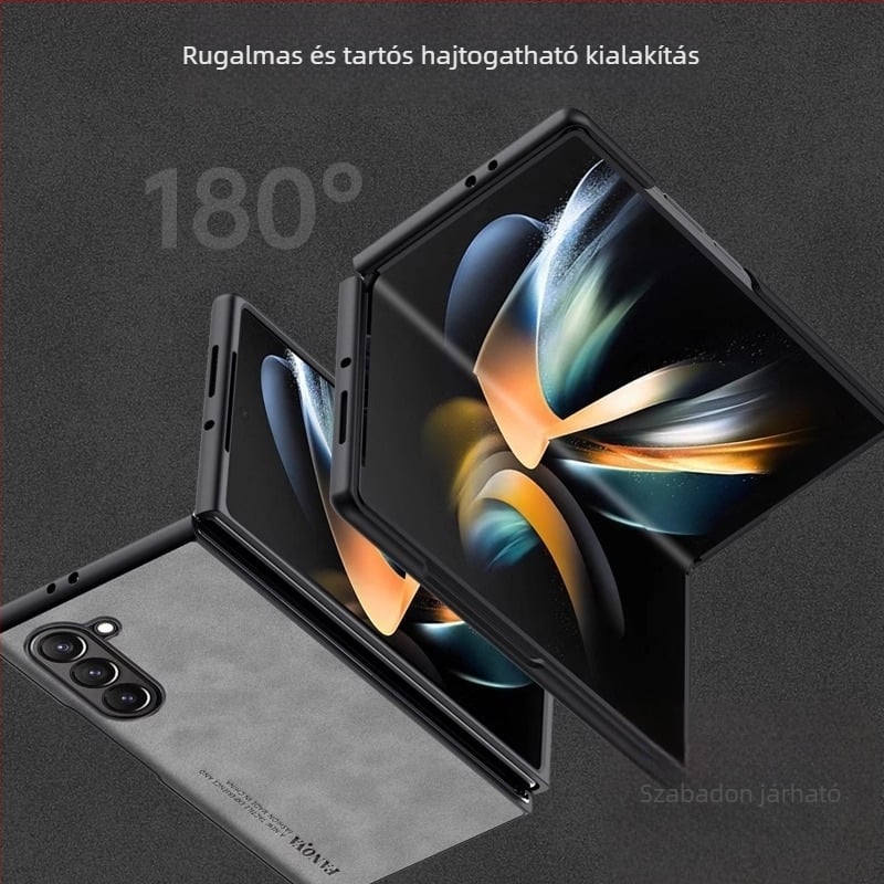 Samsung Galaxy Z Fold3 hátsó tok - TPU bőr, injekciós öntés, üzleti stílus, kopás- és esésvédelmet nyújt