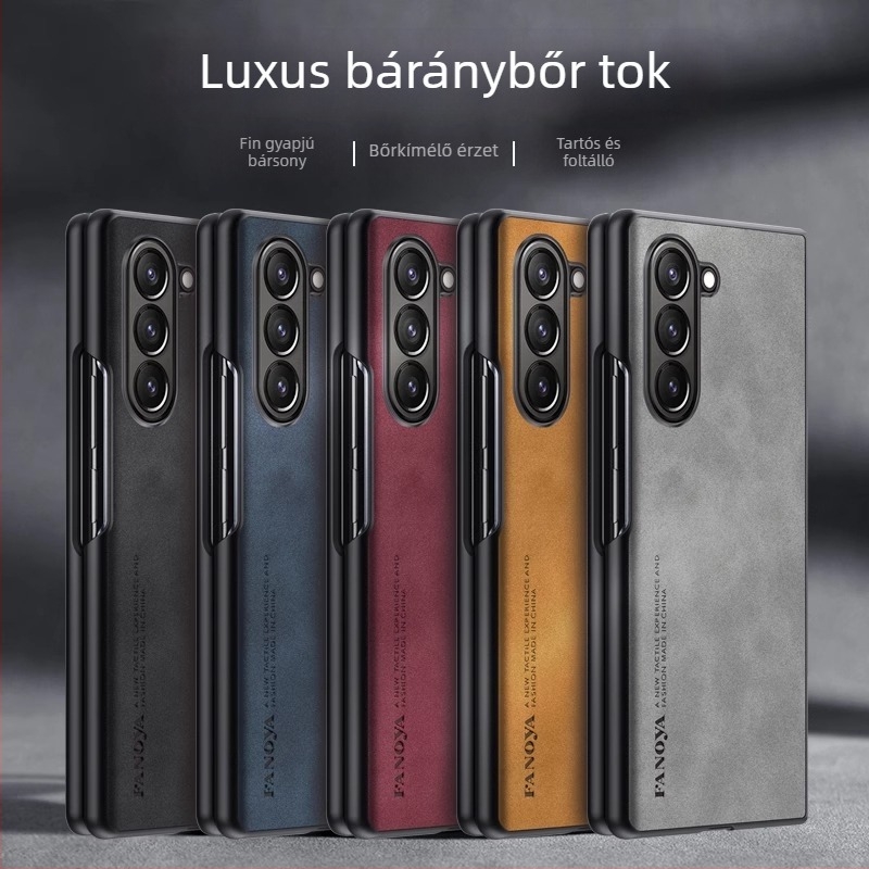 Samsung Galaxy Z Fold3 hátsó tok - TPU bőr, injekciós öntés, üzleti stílus, kopás- és esésvédelmet nyújt