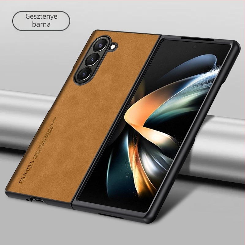 Samsung Galaxy Z Fold3 hátsó tok - TPU bőr, injekciós öntés, üzleti stílus, kopás- és esésvédelmet nyújt
