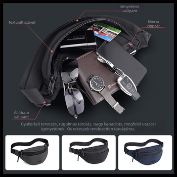 Férfi mellkas táska keresztpánttal, nylon, vízálló, modell 828#