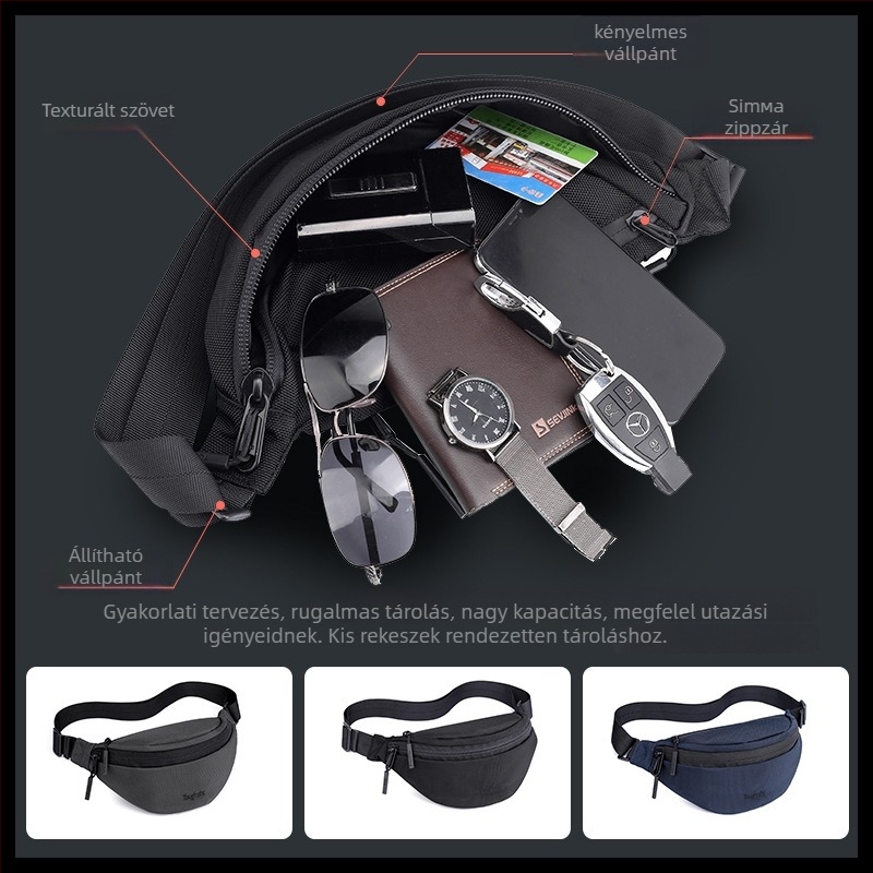 Férfi mellkas táska keresztpánttal, nylon, vízálló, modell 828#