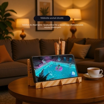 Fa DIY telefonállvány - 3D puzzle építőelemek, Basswood anyagból, 0–38 darab, 7–14 éveseknek