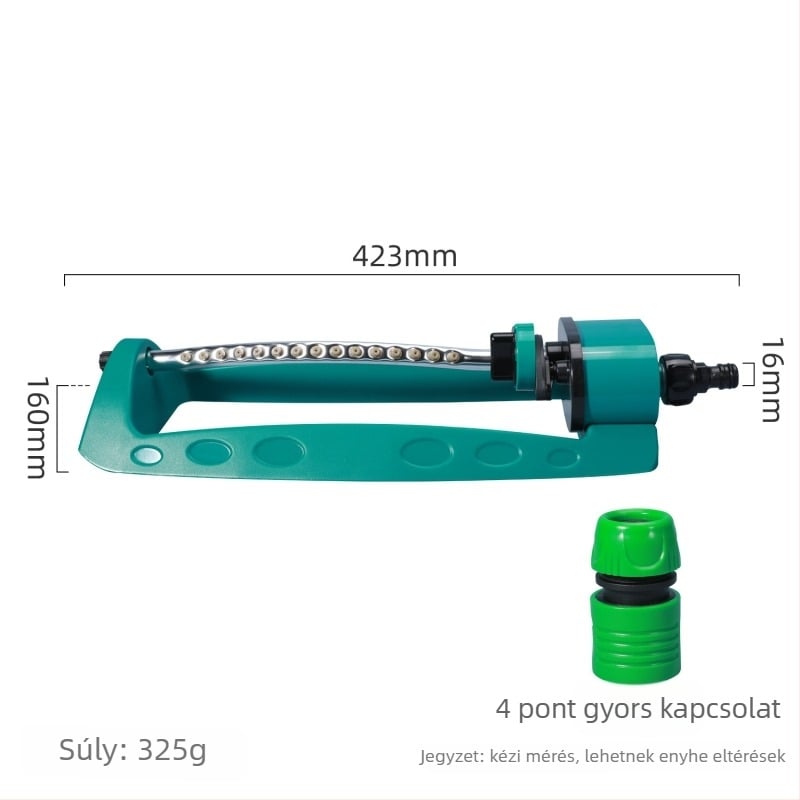 Gyepszórófej – 19-lyukas automata lengő permetező, forgó sugár, ABS anyag