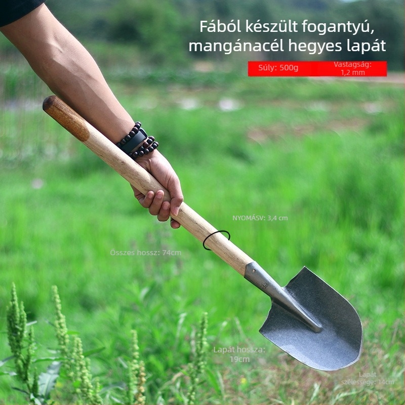 Origin mangánacél kerti ásó mezőgazdasági és kertészeti használatra, kültéri ásáshoz és zöldségtermesztéshez