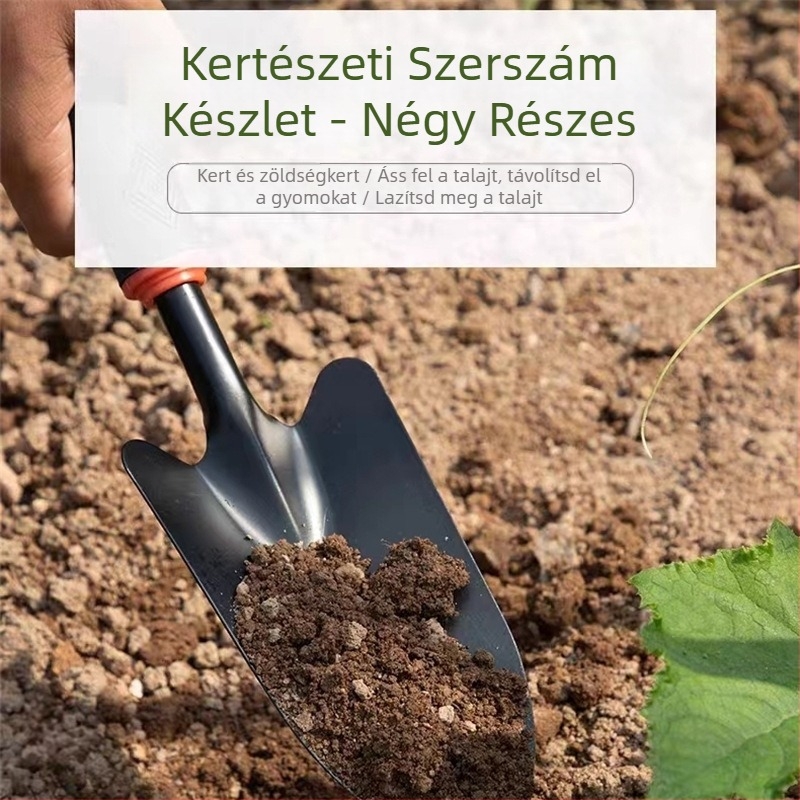 Heng Yunyu három darabos vas kerti szerszámkészlet – ásó, kapáló és kultivátor virágok és zöldségek ültetésére