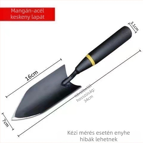 Honest vastagított mangán‑acél kertészeti lapát – kézi eszköz kertészkedéshez, zöldségek és virágok ültetéséhez, talaj lazításához