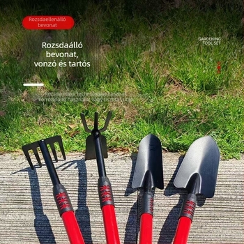 Lapatkészlet - háromrészes, rozsdamentes acél kertészeti eszközök, Flower Art Square