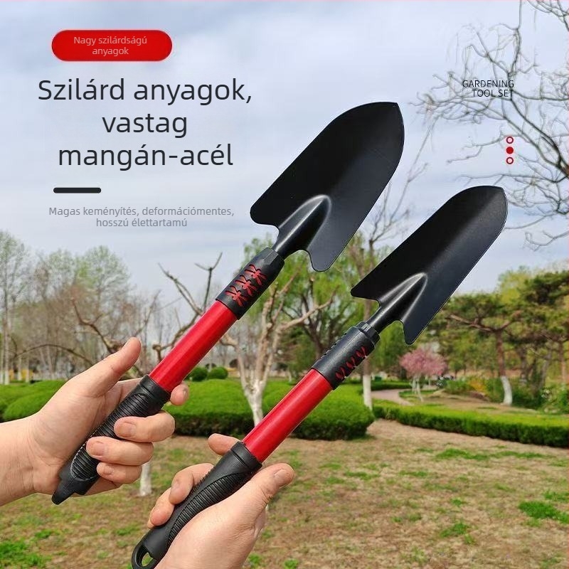 Lapatkészlet - háromrészes, rozsdamentes acél kertészeti eszközök, Flower Art Square