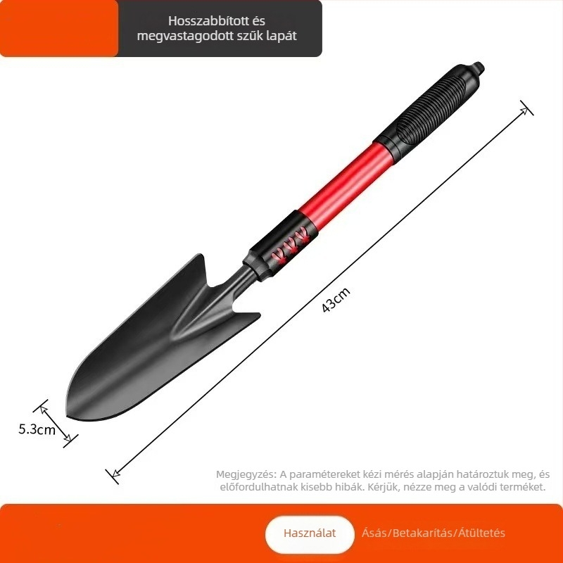 Lapatkészlet - háromrészes, rozsdamentes acél kertészeti eszközök, Flower Art Square