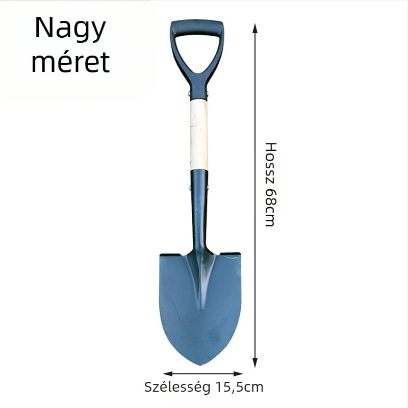 Fából készült nyelű kerti lapát, mangánacél, többfunkciós eszköz virág- és zöldségültetéshez, talaj megforgatásához