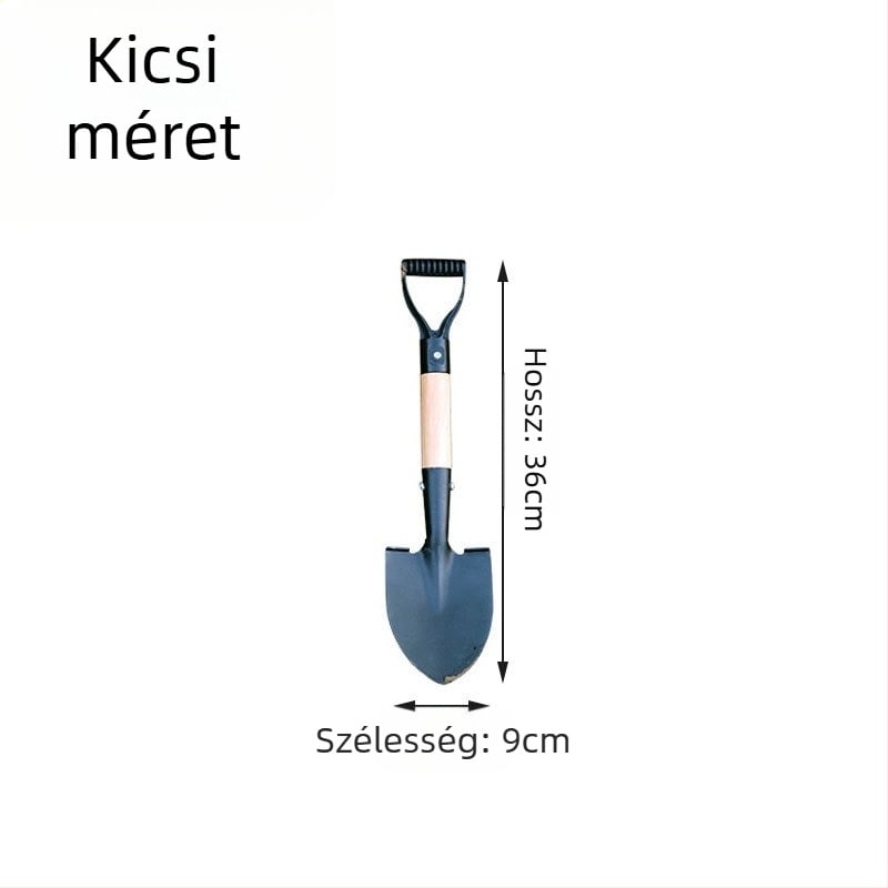 Fából készült nyelű kerti lapát, mangánacél, többfunkciós eszköz virág- és zöldségültetéshez, talaj megforgatásához