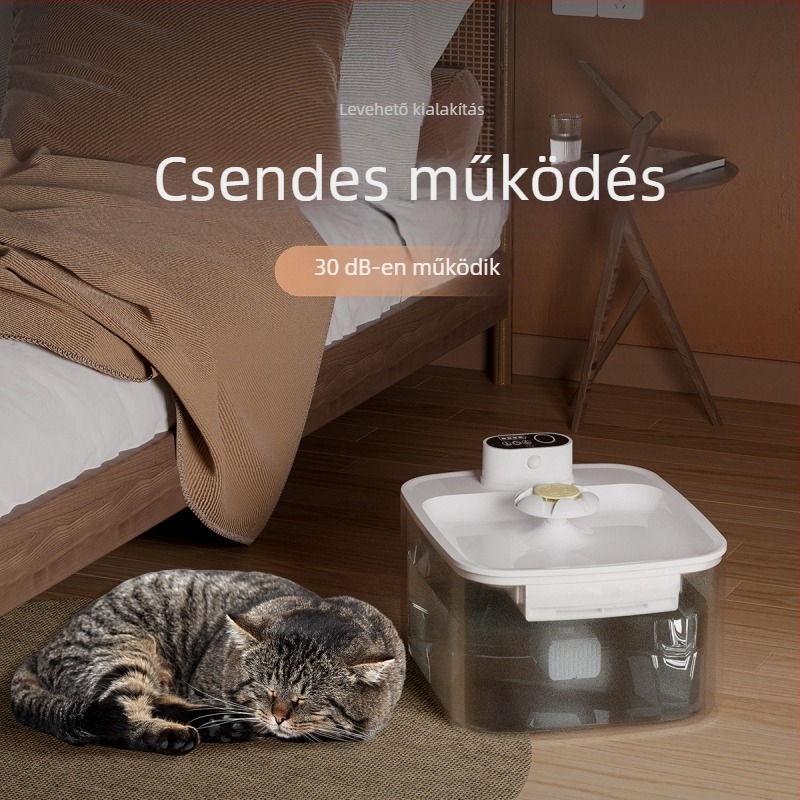 Macska vízadagoló vezeték nélküli szenzorral, automatikus vízáramlás, intelligens érzékelő