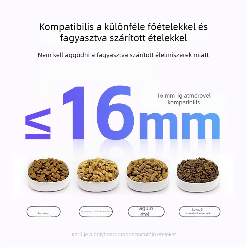 Okos automata etető kutyáknak és macskáknak időzített adagokkal és Wi-Fi távvezérléssel