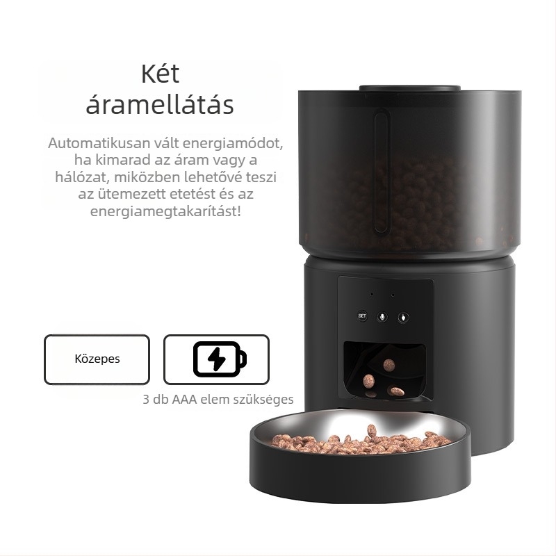 Intelligens macska- és kutya etető – APP-vezérlés, leválasztható, modell A60, 2 kg